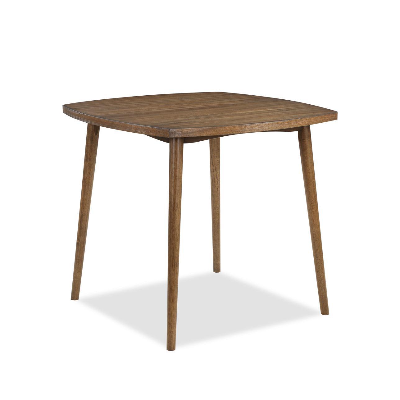 Weldon Brown Finish Rustic Fabric Seat Retro Modern Wood Counter Height Dining Room Set - Ella Furniture
