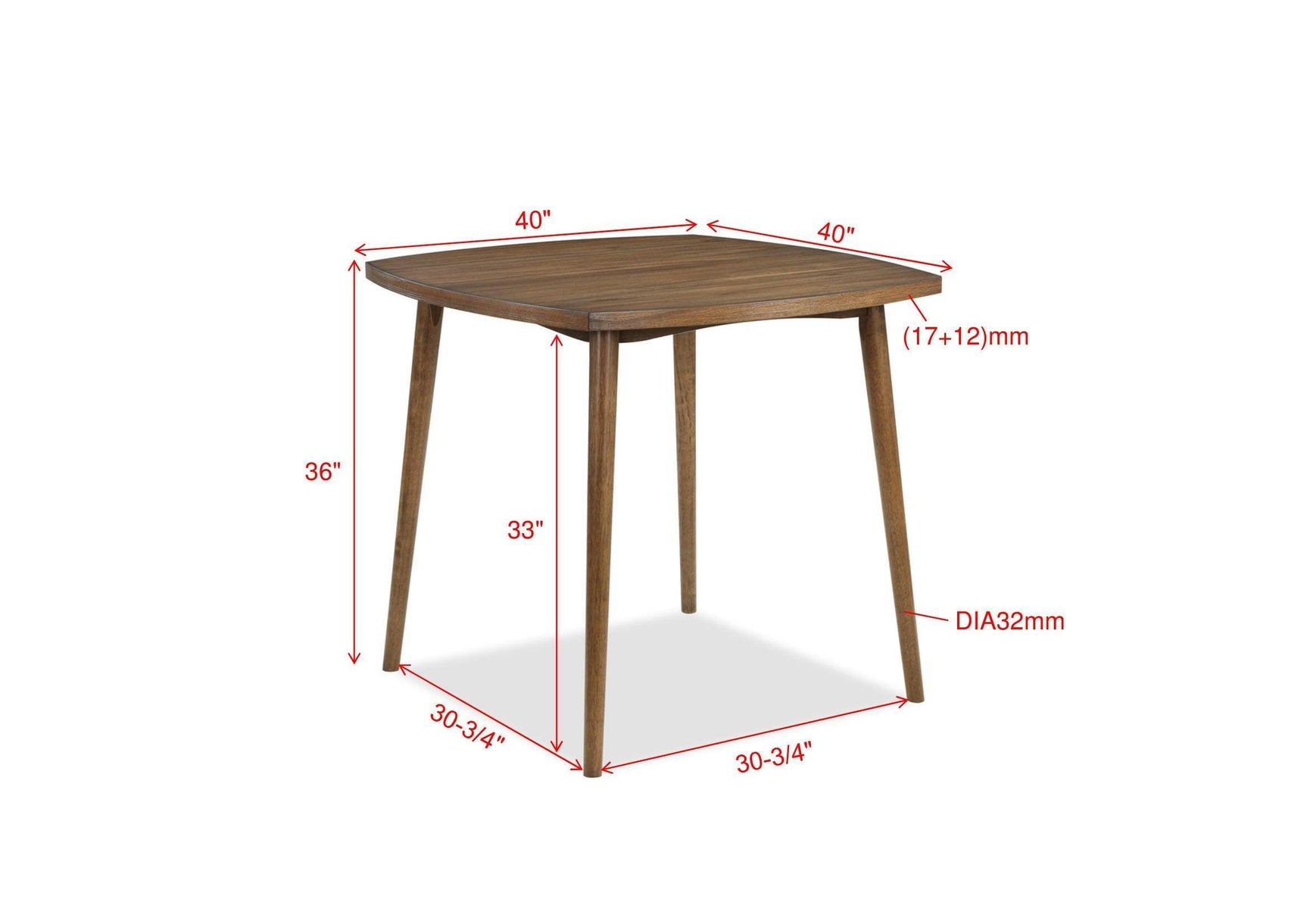 Weldon Brown Finish Rustic Fabric Seat Retro Modern Wood Counter Height Dining Room Set - Ella Furniture
