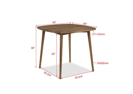 Weldon Brown Finish Rustic Fabric Seat Retro Modern Wood Counter Height Dining Room Set - Ella Furniture
