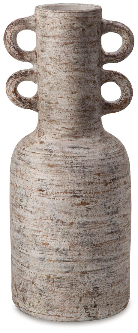 Wellbridge Distressed White Vase - Ella Furniture