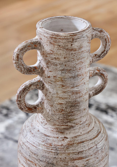 Wellbridge Distressed White Vase - Ella Furniture