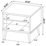 Welsh Square Engineered Wood End Table With Shelf Antique Pine And Grey 701037 - Ella Furniture