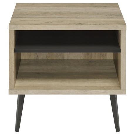Welsh Square Engineered Wood End Table With Shelf Antique Pine And Grey 701037 - Ella Furniture