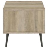 Welsh Square Engineered Wood End Table With Shelf Antique Pine And Grey 701037 - Ella Furniture