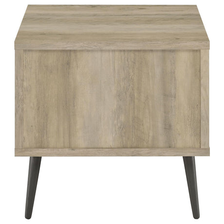 Welsh Square Engineered Wood End Table With Shelf Antique Pine And Grey 701037 - Ella Furniture
