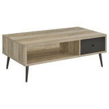 Welsh1-drawer Rectangular Engineered Wood Coffee Table With Storage Shelf Antique Pine And Grey 701038 - Ella Furniture