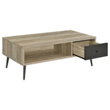 Welsh1-drawer Rectangular Engineered Wood Coffee Table With Storage Shelf Antique Pine And Grey 701038 - Ella Furniture