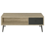 Welsh1-drawer Rectangular Engineered Wood Coffee Table With Storage Shelf Antique Pine And Grey 701038 - Ella Furniture