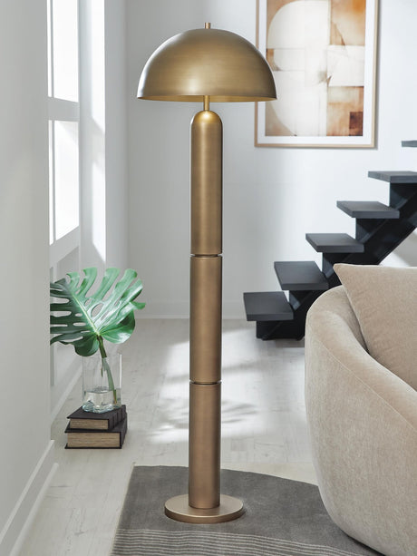 Wendfield Antique Gold Finish Floor Lamp from Ella Furniture