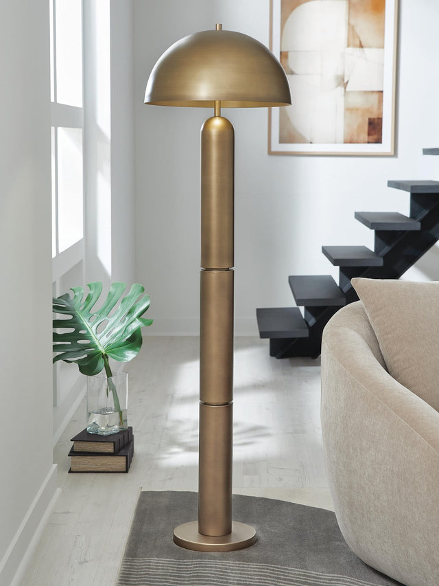 Wendfield Antique Gold Finish Floor Lamp from Ella Furniture