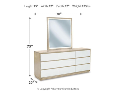 Wendora Bisque/white Upholstered Panel Bedroom Set - Ella Furniture