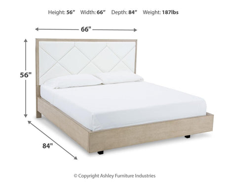 Wendora Bisque/white Upholstered Panel Bedroom Set - Ella Furniture
