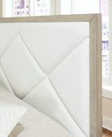Wendora Bisque/white Upholstered Panel Bedroom Set - Ella Furniture