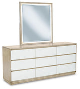 Wendora Bisque/white Upholstered Panel Bedroom Set - Ella Furniture