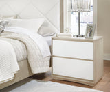 Wendora Bisque/white Upholstered Panel Bedroom Set - Ella Furniture