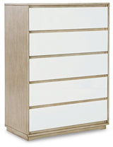 Wendora Bisque/white Upholstered Panel Bedroom Set - Ella Furniture