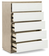 Wendora Bisque/white Upholstered Panel Bedroom Set - Ella Furniture