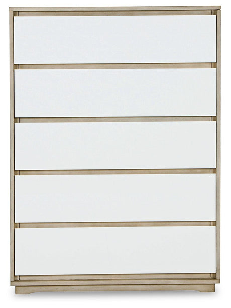 Wendora Bisque/white Upholstered Panel Bedroom Set - Ella Furniture
