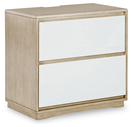 Wendora Bisque/white Upholstered Panel Bedroom Set - Ella Furniture