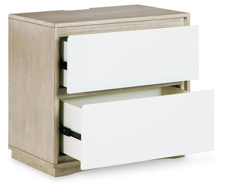 Wendora Bisque/white Upholstered Panel Bedroom Set - Ella Furniture