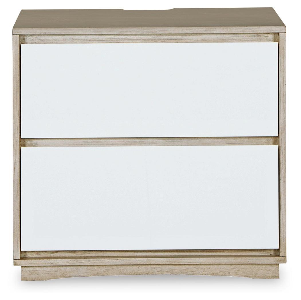 Wendora Bisque/white Upholstered Panel Bedroom Set - Ella Furniture