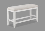 Wendy White Farmhouse Modern Wood And Veneers Rectangular Counter Height - Ella Furniture