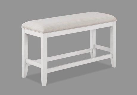 Wendy White Farmhouse Modern Wood And Veneers Rectangular Counter Height - Ella Furniture