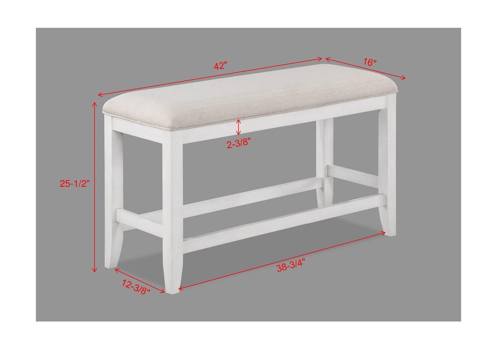 Wendy White Farmhouse Modern Wood And Veneers Rectangular Counter Height - Ella Furniture