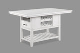 Wendy White Farmhouse Modern Wood And Veneers Rectangular Counter Height - Ella Furniture
