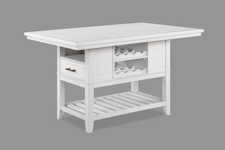 Wendy White Farmhouse Modern Wood And Veneers Rectangular Counter Height - Ella Furniture