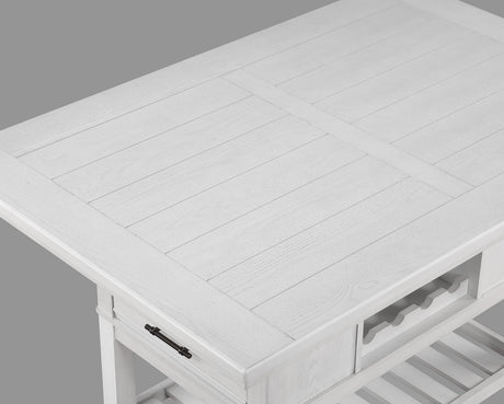 Wendy White Farmhouse Modern Wood And Veneers Rectangular Counter Height - Ella Furniture