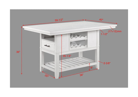 Wendy White Farmhouse Modern Wood And Veneers Rectangular Counter Height - Ella Furniture