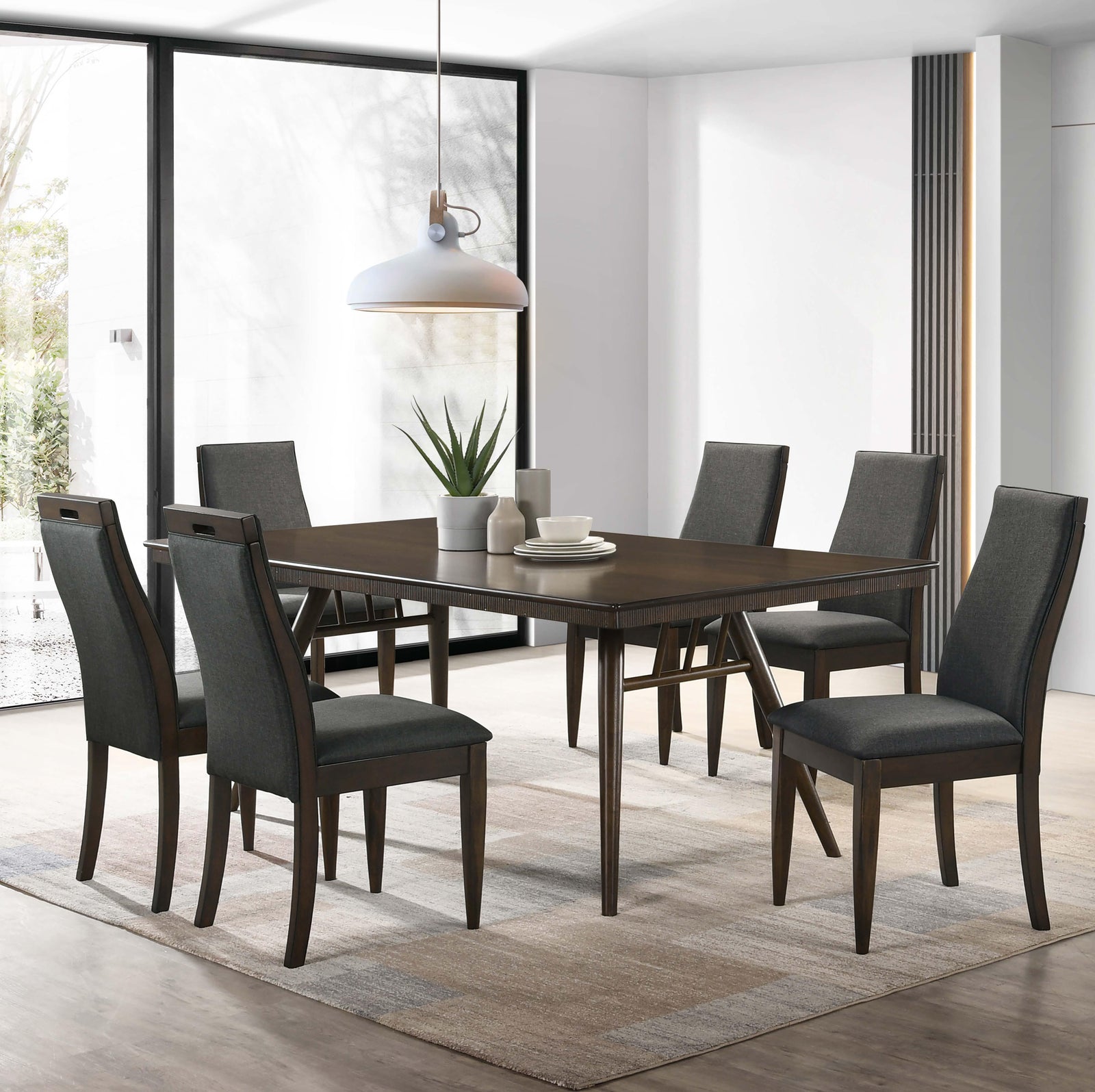 Wes Brown Rectangular Dining Room Set - Ella Furniture