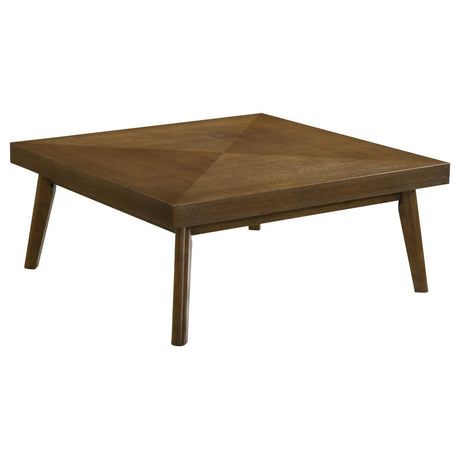 Westerly Square Wood Coffee Table With Diamond Parquet Walnut 707798 - Ella Furniture