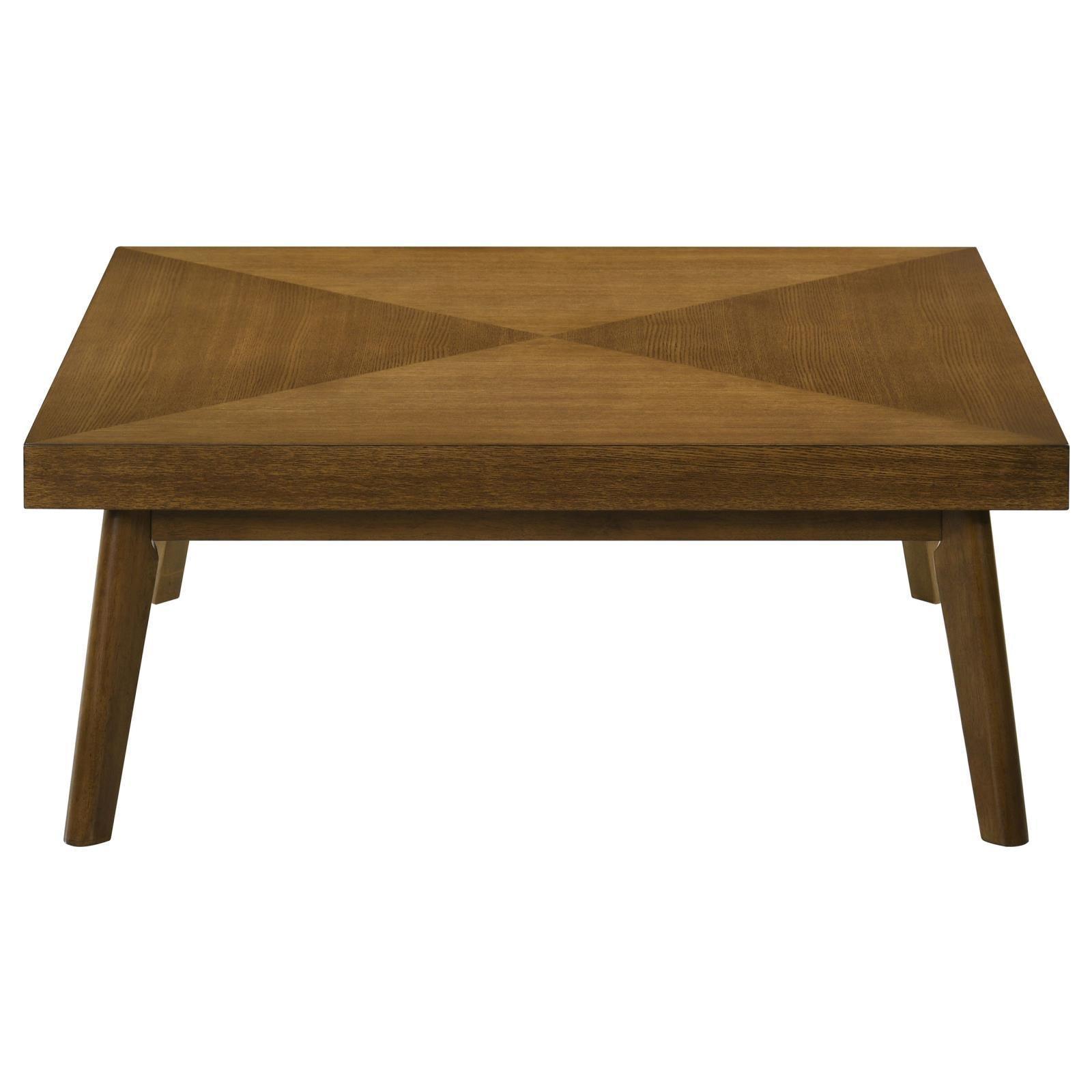 Westerly Square Wood Coffee Table With Diamond Parquet Walnut 707798 - Ella Furniture