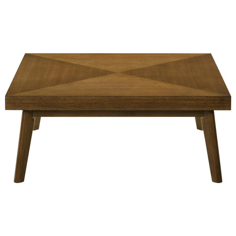 Westerly Square Wood Coffee Table With Diamond Parquet Walnut 707798 - Ella Furniture