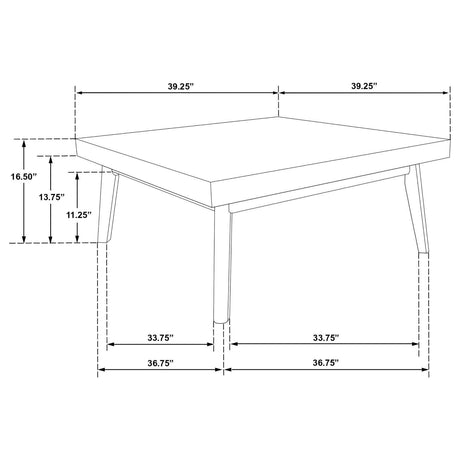 Westerly Square Wood Coffee Table With Diamond Parquet Walnut 707798 - Ella Furniture