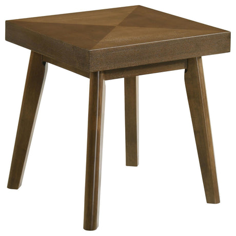 Westerly Square Wood End Table With Diamond Parquet Walnut 707797 - Ella Furniture