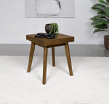 Westerly Square Wood End Table With Diamond Parquet Walnut 707797 - Ella Furniture