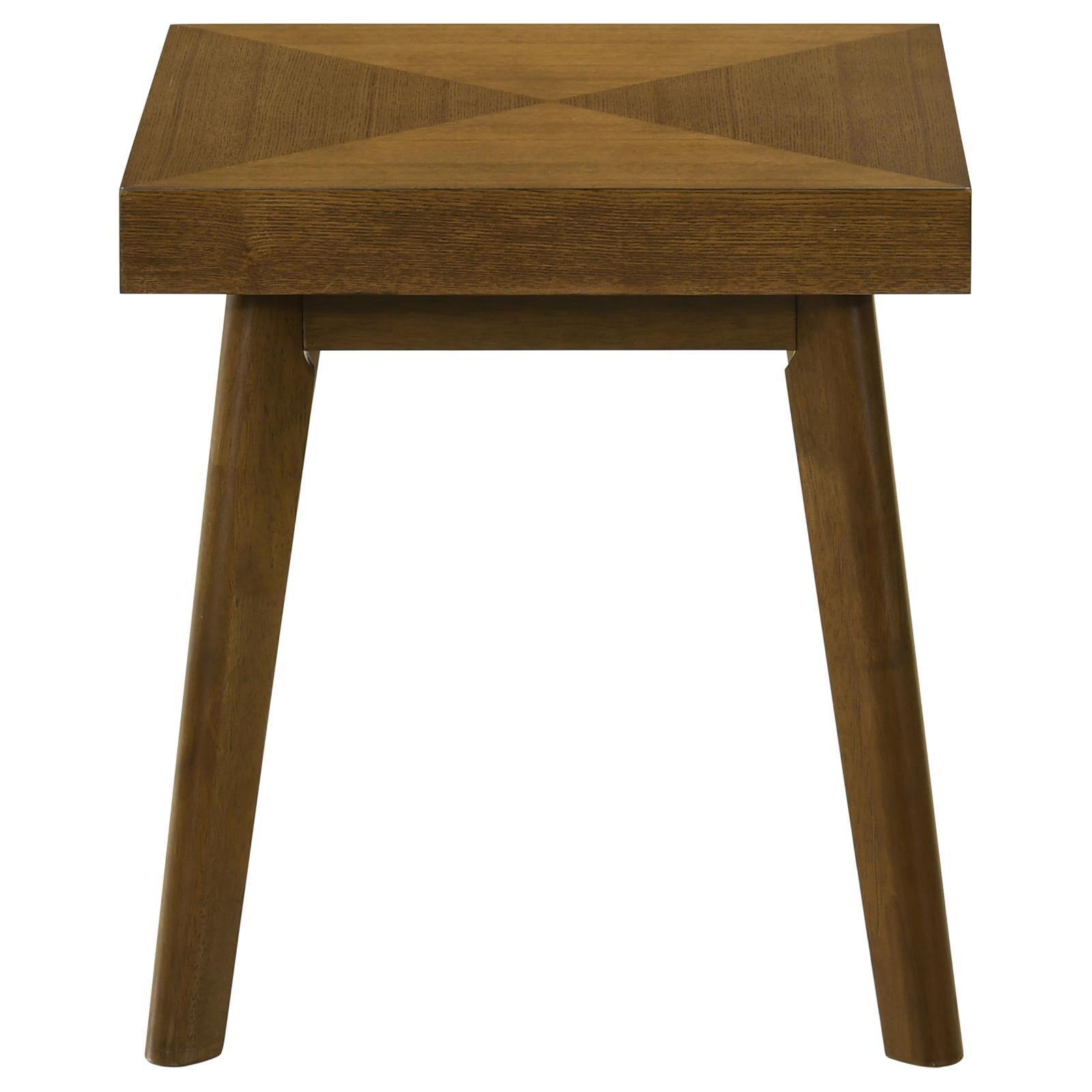 Westerly Square Wood End Table With Diamond Parquet Walnut 707797 - Ella Furniture