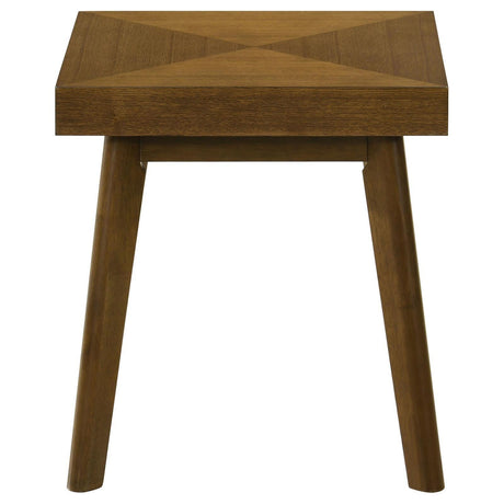 Westerly Square Wood End Table With Diamond Parquet Walnut 707797 - Ella Furniture