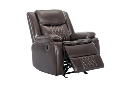 Weston Espresso Modern Contemporary Solid Wood Faux Leather 3Pc Reclining Living Room Set - Ella Furniture