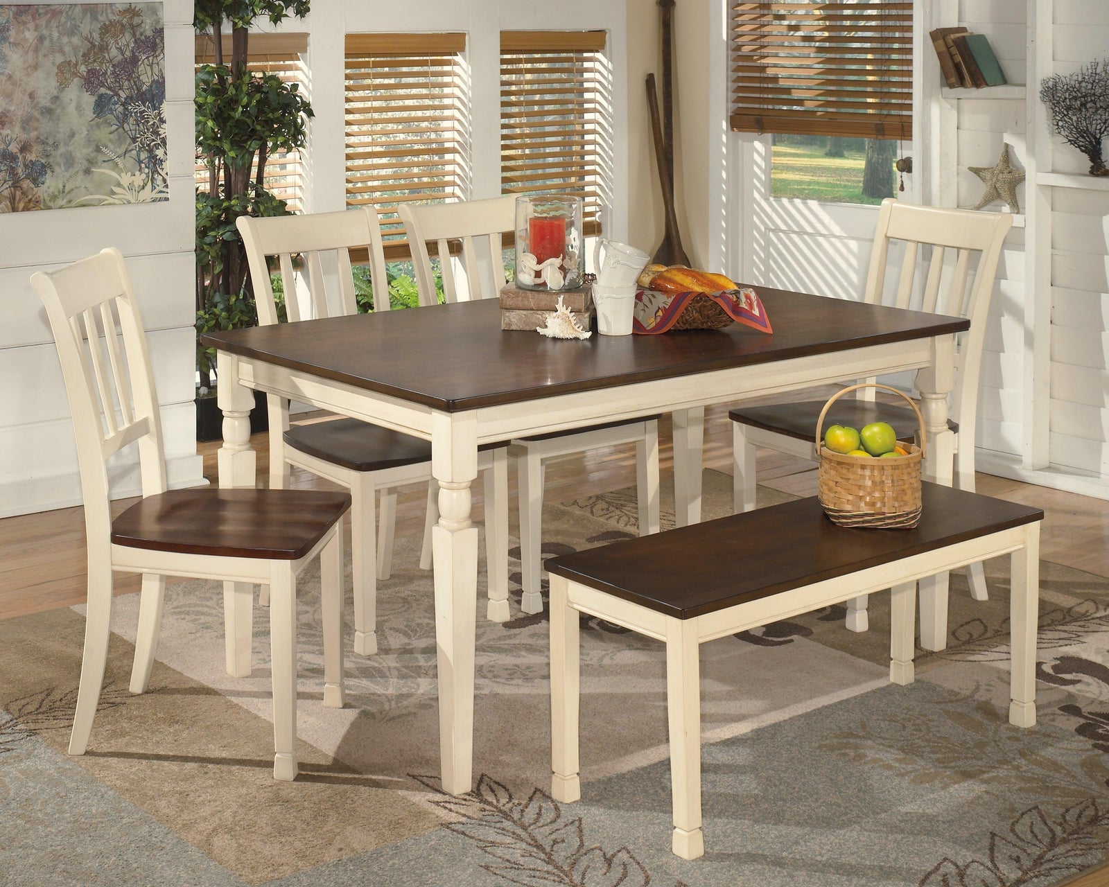 Whitesburg Brown/cottage White Rectangular Dining Room Set - Ella Furniture