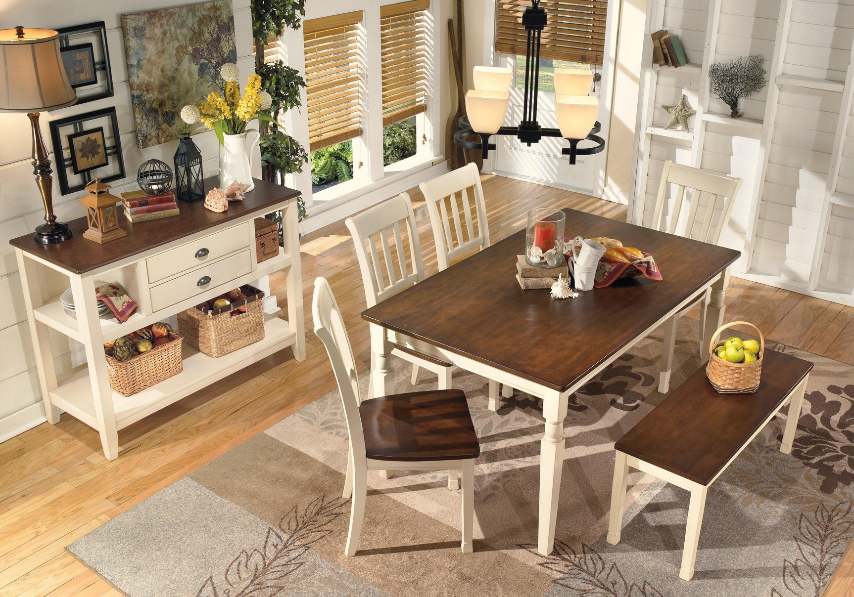 Whitesburg Brown/cottage White Rectangular Dining Room Set - Ella Furniture