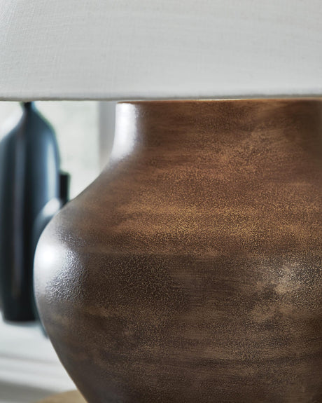 Whitham Antique Copper Finish Table Lamp detail view
