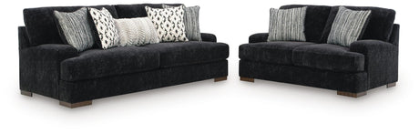 Whitmore Black Pearl Manor Sofa and Loveseat view 3