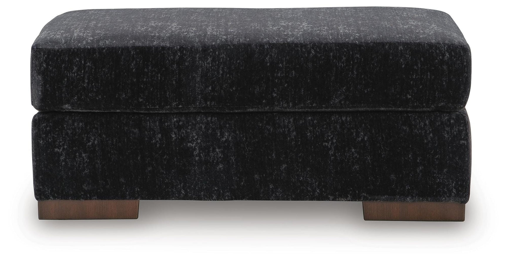 Whitmore Manor Black Pearl Chenille,Velvet Ottoman view 3