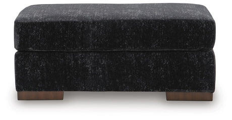 Whitmore Manor Black Pearl Chenille,Velvet Ottoman view 3