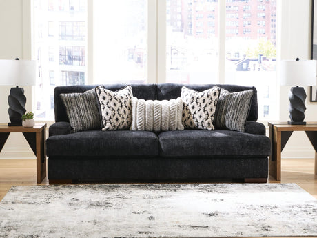 Whitmore Manor Black Pearl Chenille,Velvet Sofa from Ella Furniture