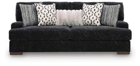 Whitmore Manor Black Pearl Chenille,Velvet Sofa view 3